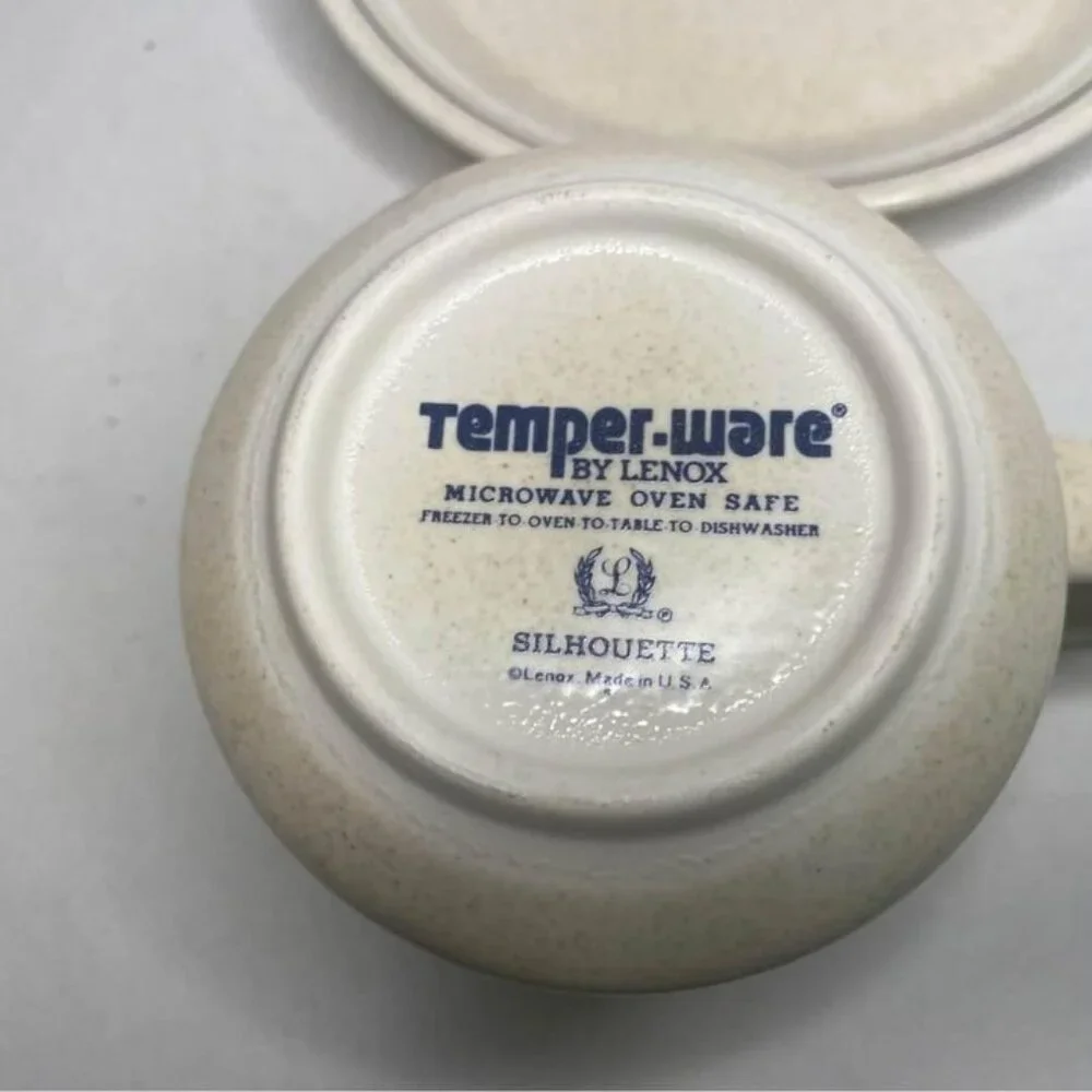 Lot of 2 Vintage Lenox Temperware Silhouette Cup and Saucer